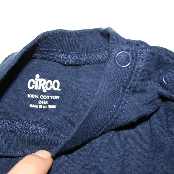 18-24M Boy Cotton Onesie Long Sleeve Navy Blue - Picture 5 of 7